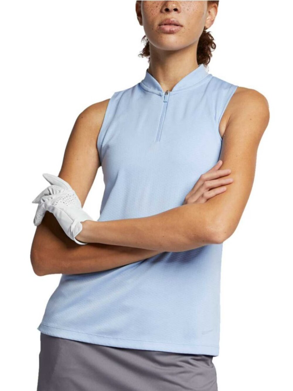 NIKE Women's Dri-FIT Blade Sleeveless Golf Polo | Medium | 1/4 Zip Gray NEW - Picture 8 of 10
